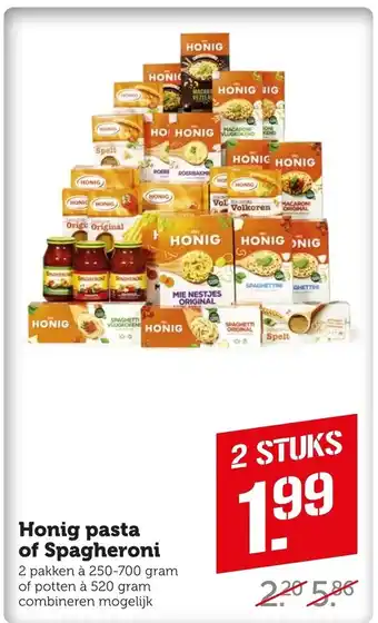 Coop Honig pasta of spagheroni aanbieding