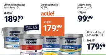 Inter Chalet Sikkens alpha rezisto easy clean 10l, sikkens alphatex iq 10l of sikkens alpha projecttex 10l aanbieding