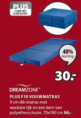 Jysk PLUS F10 VOUWMATRAS aanbieding