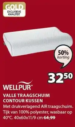 Jysk VALLE TRAAGSCHUIM CONTOUR KUSSEN aanbieding