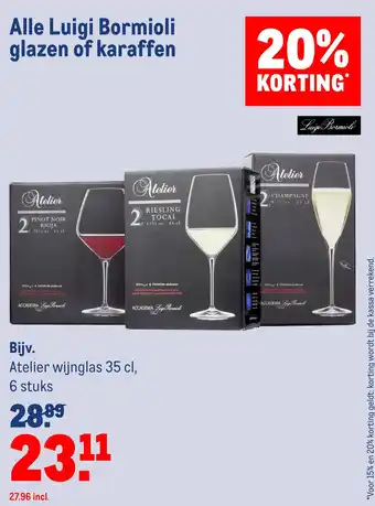 Makro Alle Luigi Bormioli glazen of karaffen aanbieding