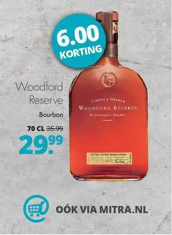 Mitra Woodford Reserve Bourbon 6.00 Korting aanbieding