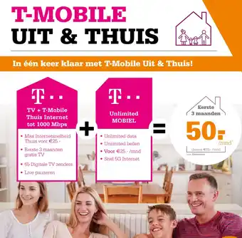 Telecombinatie TV + T-Mobile Thuis Internet & Unlimited MOBIEL aanbieding