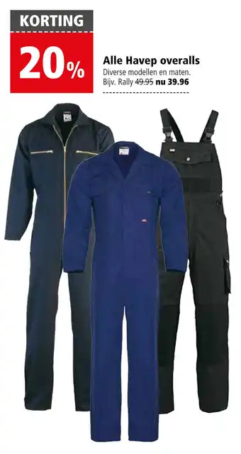 Welkoop Alle Havep overalls aanbieding