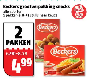 Poiesz Beckers megapakking snacks 2*8-32st aanbieding