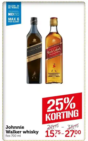 Coop Johnnie walker whiskey aanbieding