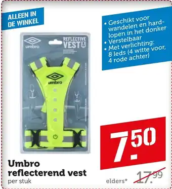 Coop Umbro reflecterend vest aanbieding