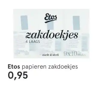 Etos Etos papieren zakdoekjes aanbieding