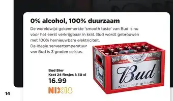 PLUS Bud Bier Krat 24 Flesjes à 30 Cl aanbieding