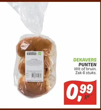 Dekamarkt Dekavers Puntein wit of bruin zak 6 stuks aanbieding