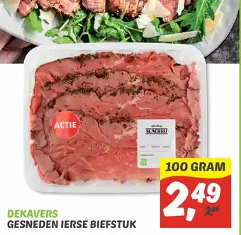 Dekamarkt Dekavers Gesneden Ierse Biefstuk 100 gram aanbieding