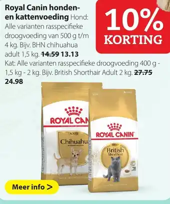 Pets Place Royal Canin Katten- en hondenvoer 500g-4kg aanbieding