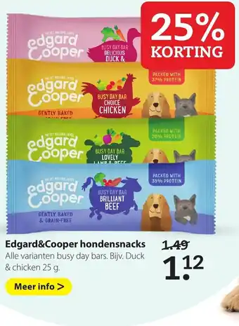 Pets Place Edgard&Cooper Hondensnacks 25g aanbieding