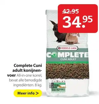 Pets Place Versele-Laga Complete Cuni adult konijnenvoer 8kg aanbieding