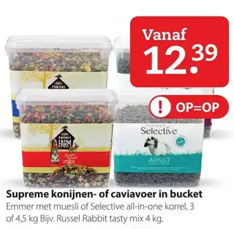 Pets Place Supreme Konijnen- of caviavoer in bucket 3-4.5kg aanbieding