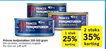 Albert Heijn Princes tonijnstukken 100-160g aanbieding