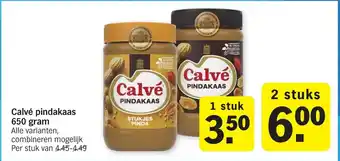 Albert Heijn Calve Pindakaas 650g aanbieding