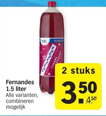 Albert Heijn Fernandes 2*1.5L aanbieding