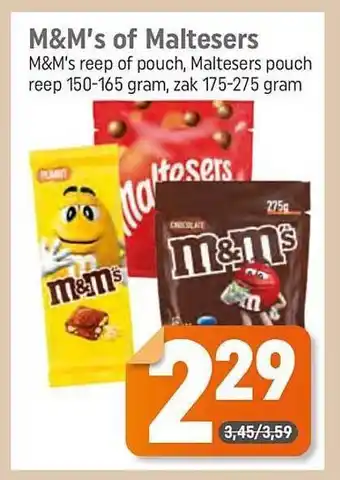 Dagwinkel M&m's of maltesers aanbieding