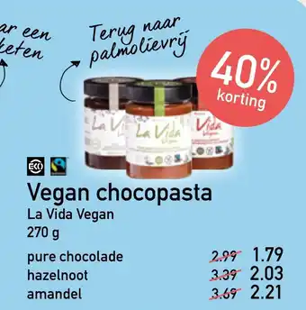 Ekoplaza Vegan chocopasta La Vida Vegan aanbieding