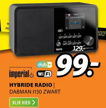 Expert Imperal Hybride radio DABMAN I150 Zwart aanbieding