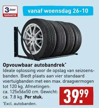 ALDI Opvouwbaar autobandrek aanbieding