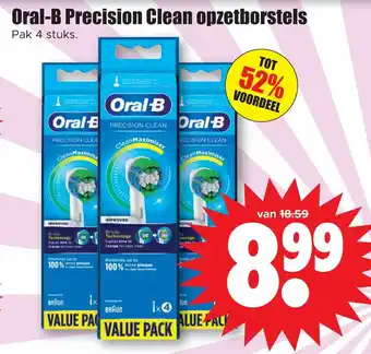 Dirk Oral-B Precision Clean Opzetborstels Pak 4 Stuks aanbieding