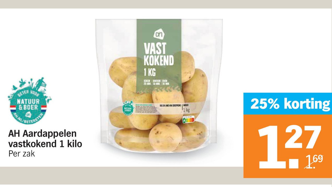 Ah aardappelen vastkokend 1 kilo aanbieding bij Albert Heijn