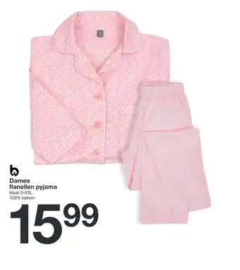 Zeeman Dames flanellen pyjama aanbieding