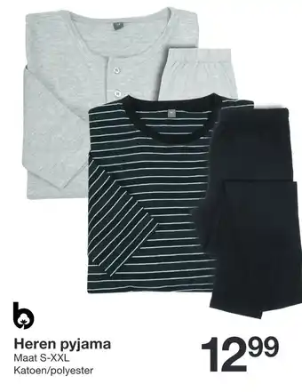 Zeeman Heren pyjama maat s-xxl katoen/polyester aanbieding