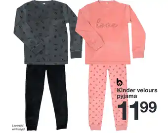 Zeeman Kinder velours pyjama aanbieding