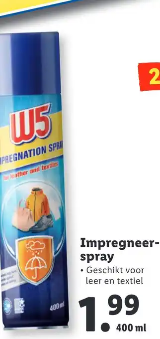Lidl W5 Impregneerspray voor leer en textiel 400 ml aanbieding