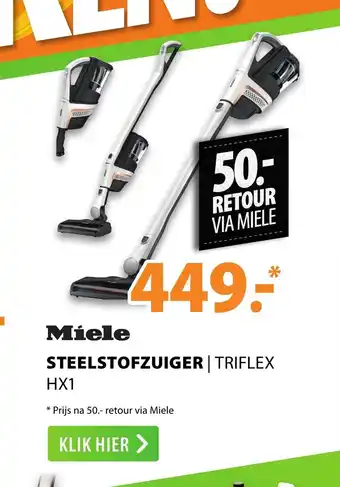 Expert Miele Steelstofzuiger Triflex HX1 aanbieding