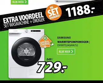 Expert Samsung Warmtepompdroger DV90T5240AW/S2 aanbieding
