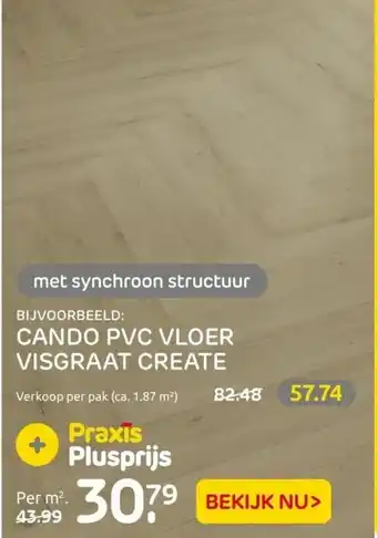 Praxis Cando PVC Vloer Visgraat Create aanbieding