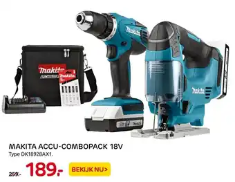 Praxis Makita Accu-Combopack 18V DK18928AX1 aanbieding
