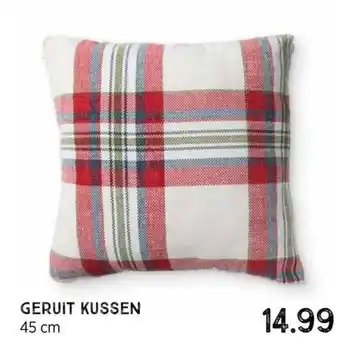 Xenos Geruit kussen 45 cm aanbieding