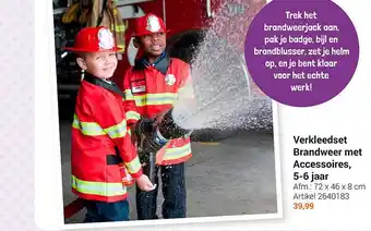 Lobbes Verkleedset brandweer met accessoires 5-6 jaar aanbieding