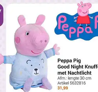 Lobbes Peppa pig good night knuffel met nachtlicht aanbieding