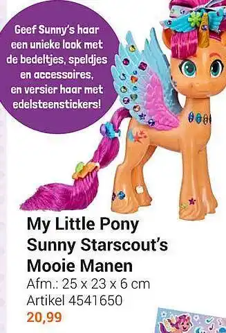 Lobbes My little pony sunny starscout's mooie manen aanbieding