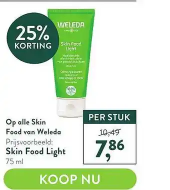 Holland & Barrett Op alle skin food van weleda : skin food light 25% korting aanbieding