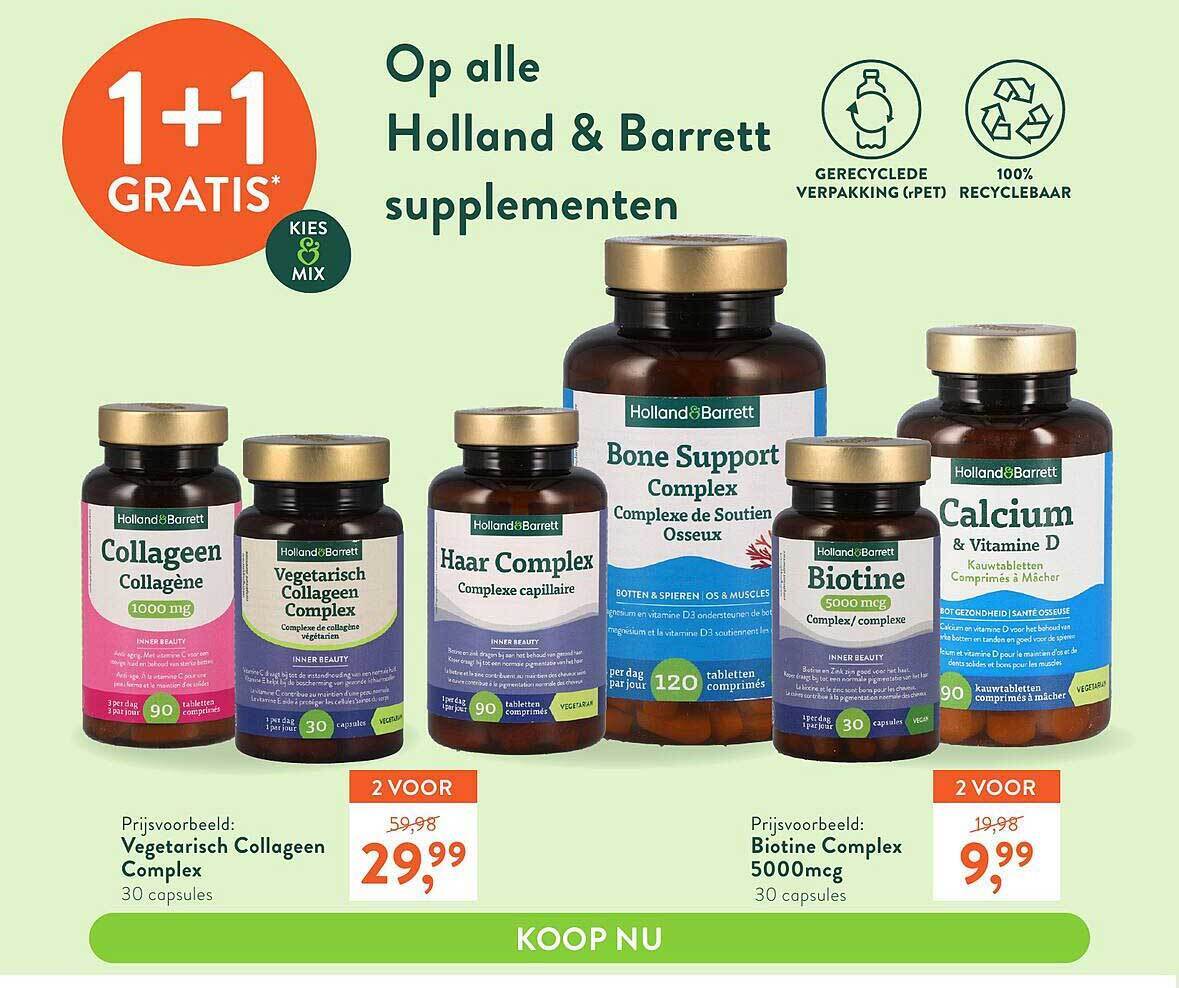 Op alle holland & barrett supplementen vegetarisch collageen complex