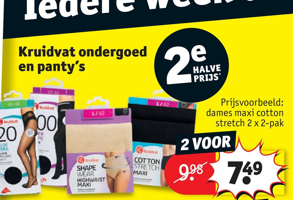 Kruidvat ondergoed en panty's aanbieding bij Kruidvat