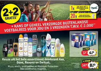 Kruidvat Keuze uit het hele assortiment deodorant axe, dove, rexona en zwitsal. aanbieding