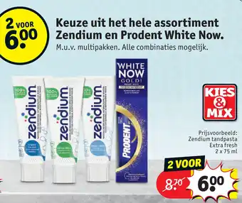 Kruidvat Keuze uit het hele assortiment zendium en prodent white now. aanbieding