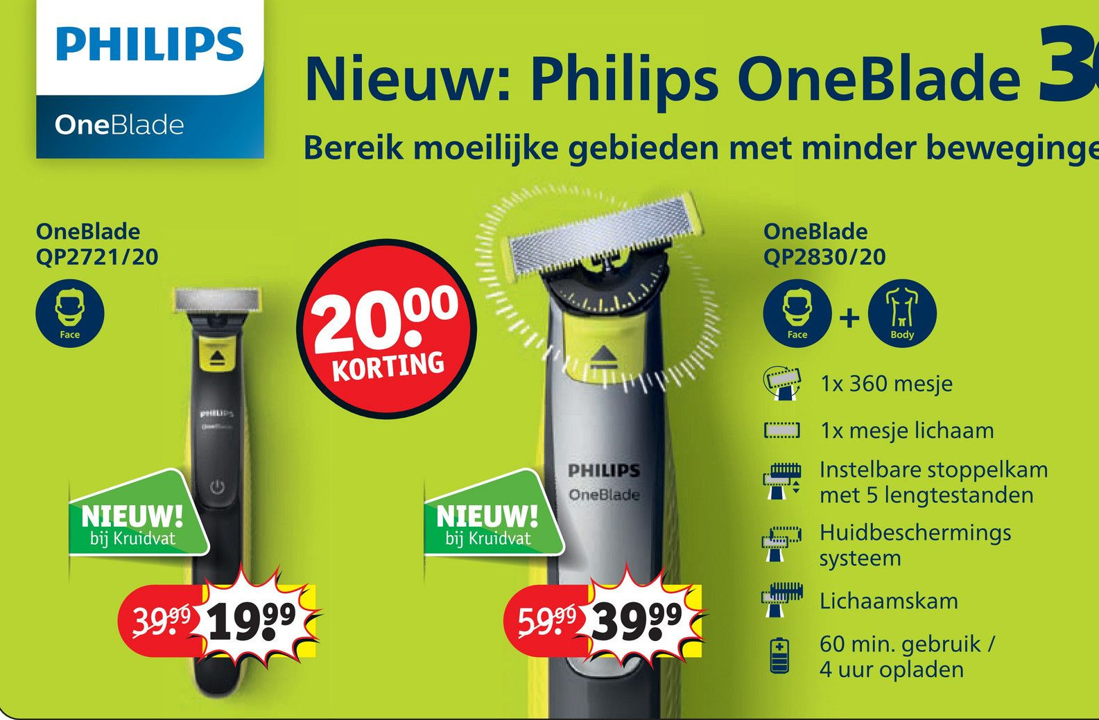 Philips oneblade 500 blade aanbieding bij Kruidvat