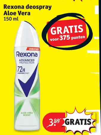 Kruidvat Rexona deospray aloe vera 150 ml aanbieding