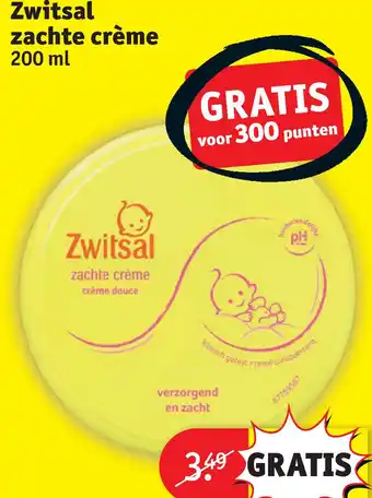 Kruidvat Zwitsal zachte crème 200 ml aanbieding