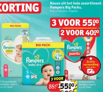 Kruidvat Keuze uit het hele assortiment pampers big packs. aanbieding