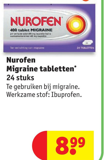 Kruidvat Nurofen migraine tabletten aanbieding